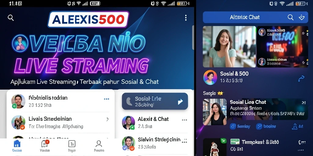 Antarmuka ALEXIS500 dengan fitur Live Streaming yang menarik.