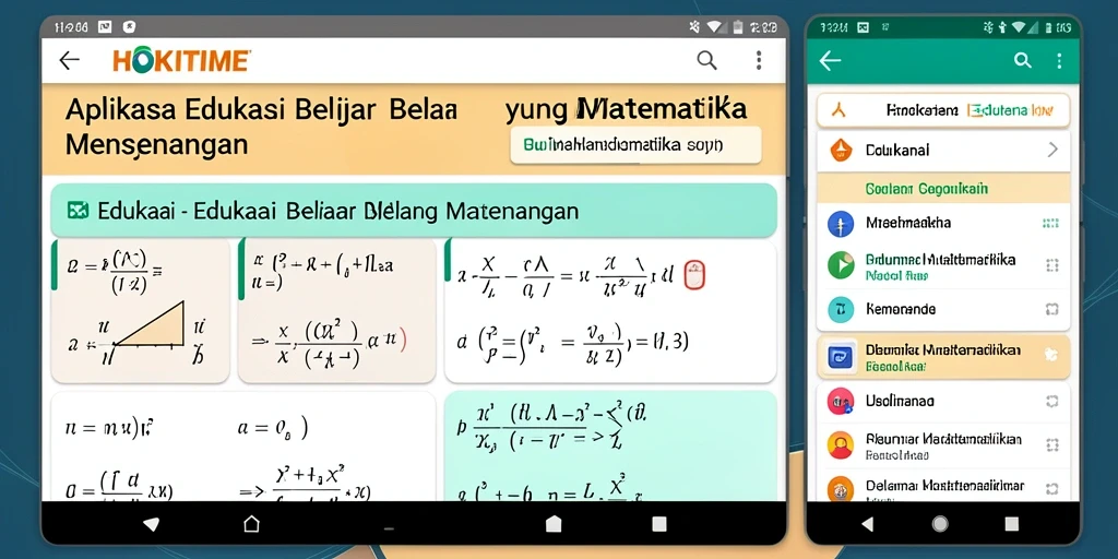 Antarmuka HOKITIME yang menarik dan ramah pengguna untuk belajar matematika.