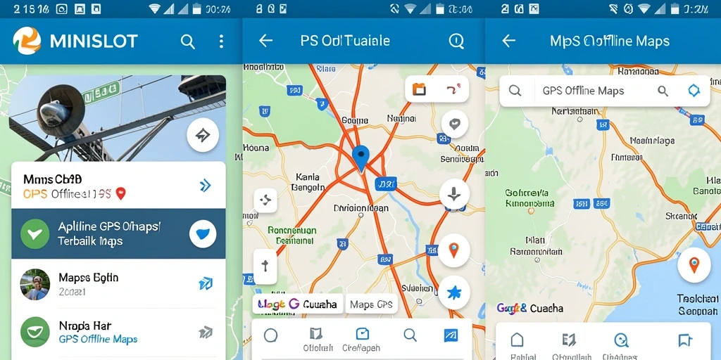 Antarmuka aplikasi GPS Offline Maps yang intuitif dan mudah digunakan.