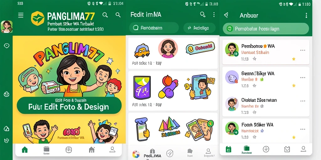 Antarmuka pengguna PANGLIMA77 untuk membuat stiker WA.
