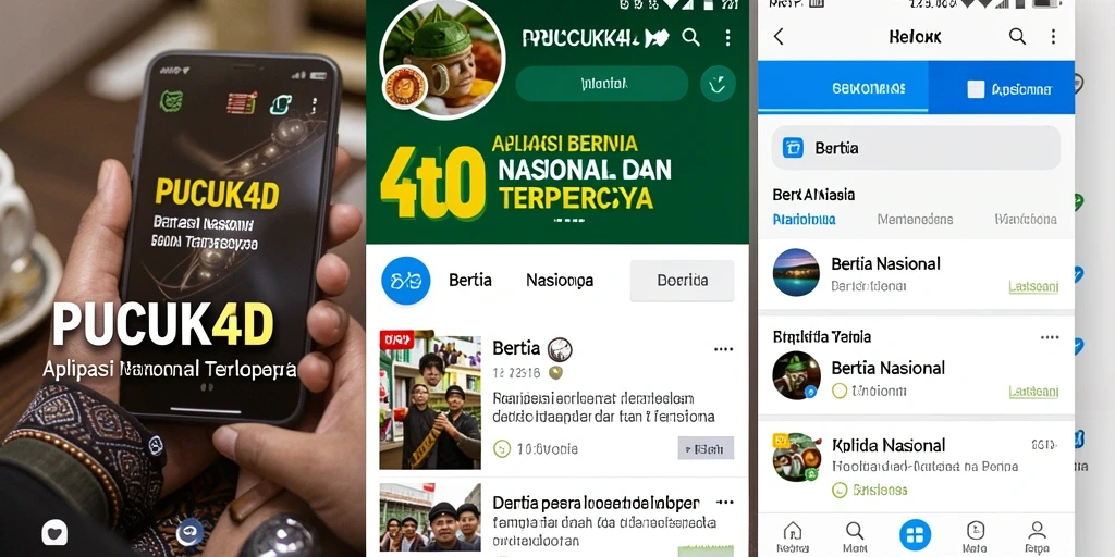 Antarmuka menarik aplikasi PUCUK4D untuk membaca berita nasional.